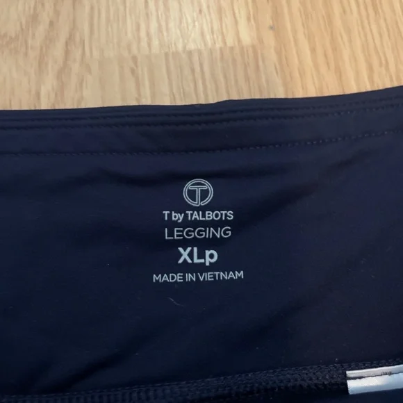 T By Talbots Indigo Blue Luxe Fleeceback Colorblock Full Length Leggings SizeXLP - Picture 7 of 11